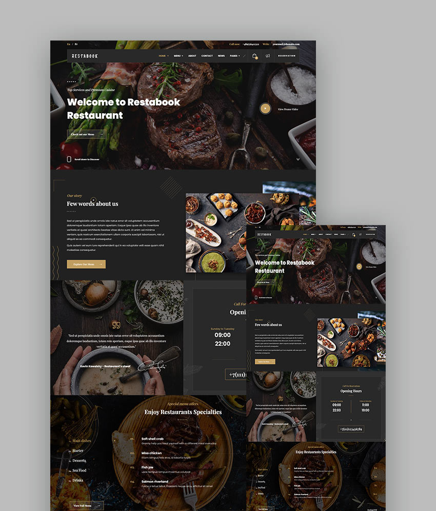 23 Best Responsive Restaurant Food Website HTML Templates